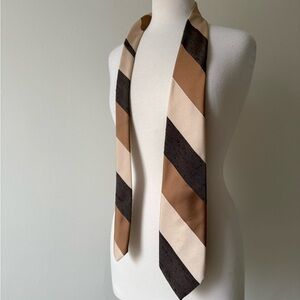Vintage Christian Dior Monsieur Tie • Brown Beige Striped